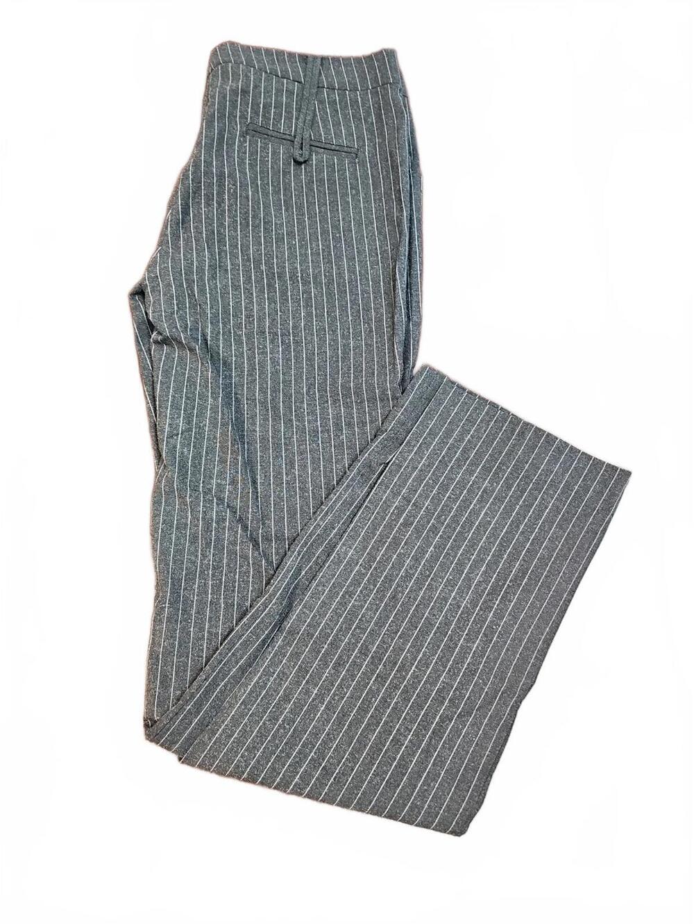 Poleci Anthropologie Gray Pin Striped Trousers Straight Leg Womens Size 8